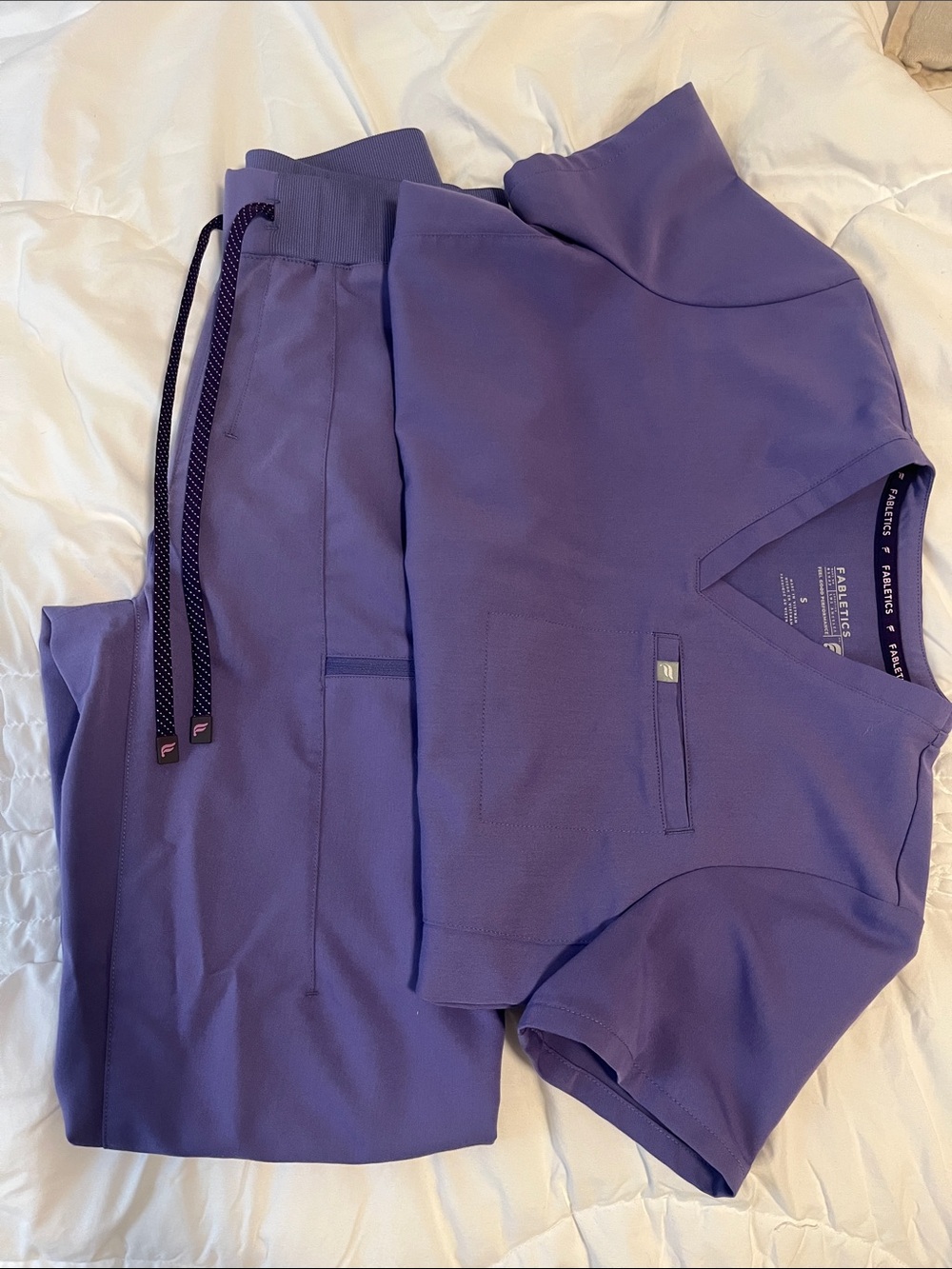 Fabletics Woman’s Purple Jogger Scrub Set